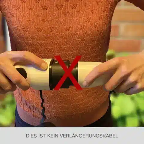 Foto, das zeigt, wie das Kabel nicht verwendet werden sollte