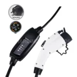 Foto eines mobilen Ladegerats vom Typ 1 auf Schuko